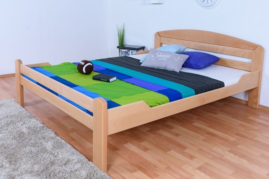 Jugendbett "Easy Premium Line" K5, 160 x 200 cm Buche Vollholz massiv Natur, inkl. Lattenrost