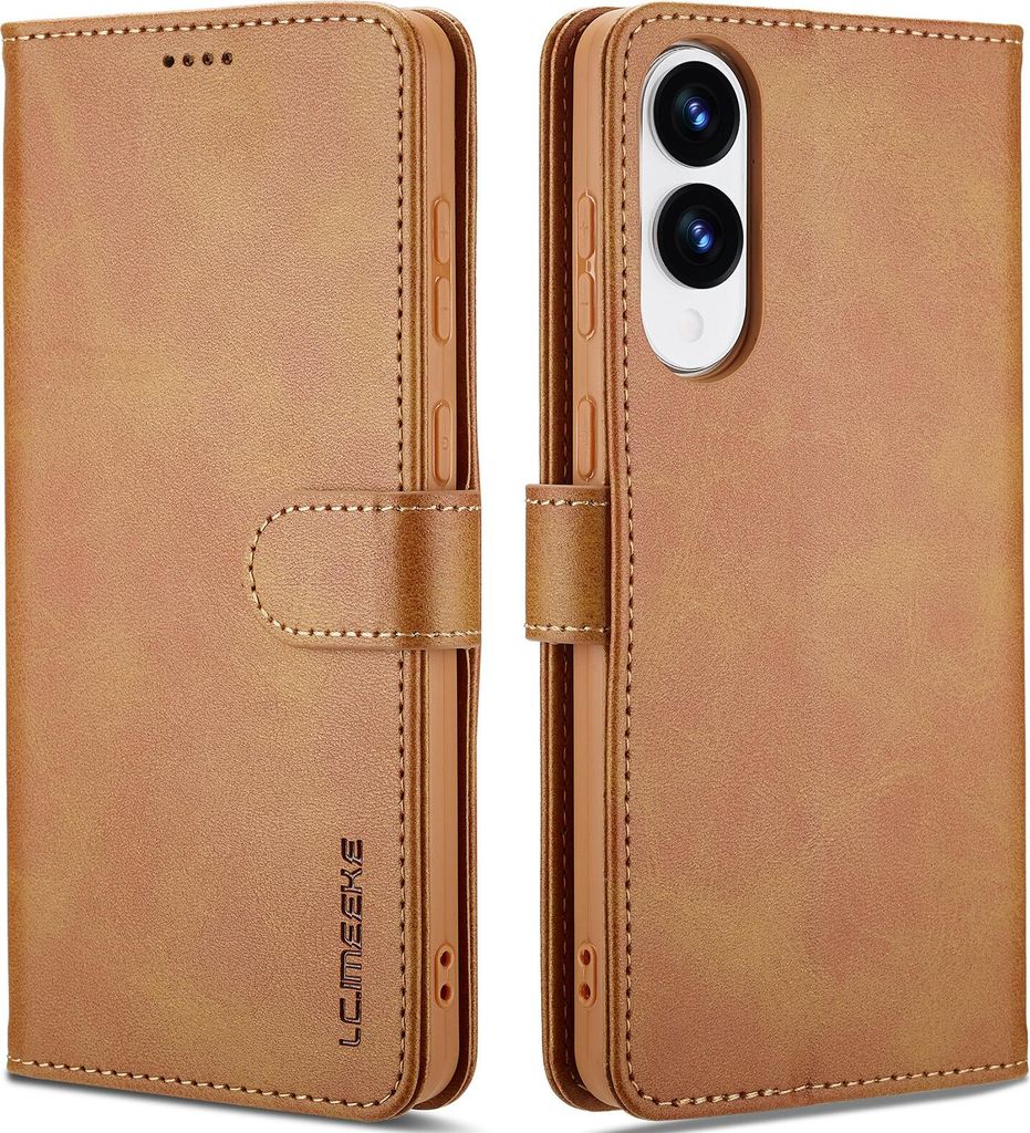 Hülle für Samsung Galaxy S25 Edge, Klapphüllen Brieftasche Leder Magnetverschluss Ständer Schutzhülle Gelb