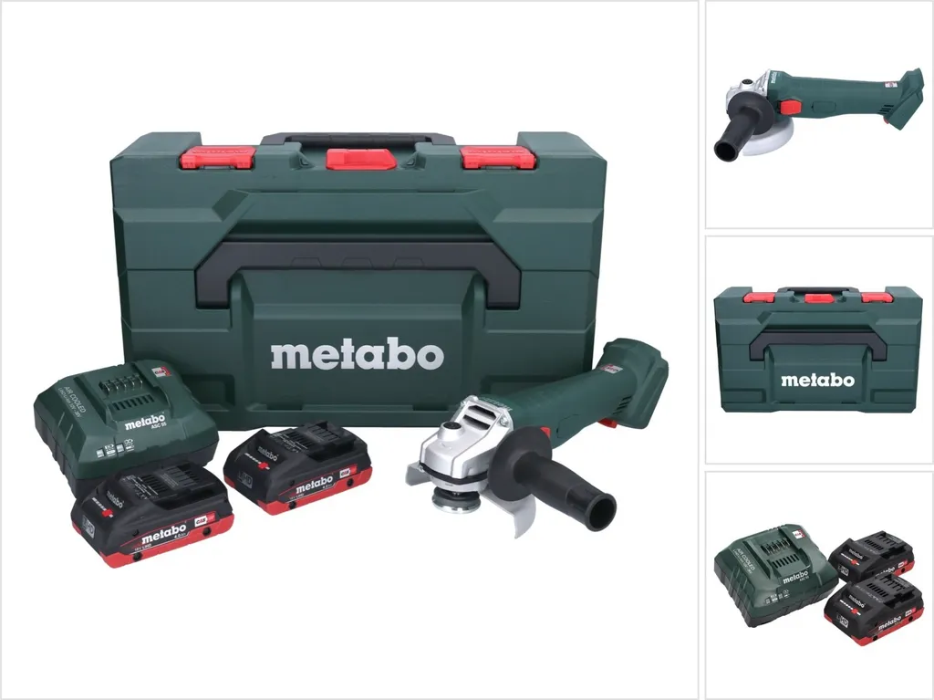 Metabo W 18 7-125 Meuleuse d'angle sans fil 18V 125mm avec 2 batteries