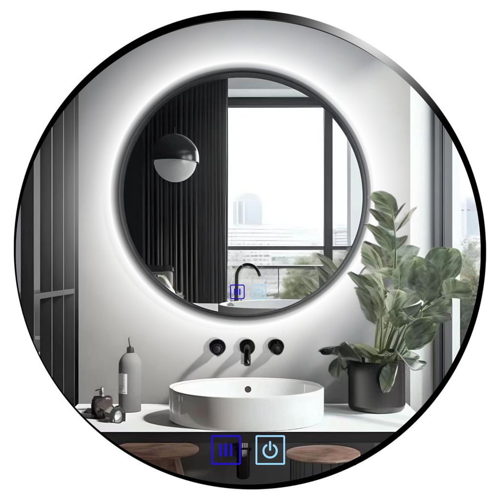 SAVE ®HOME Okrągłe lustro łazienkowe LED - 80 cm - Zdjęcie produktu 