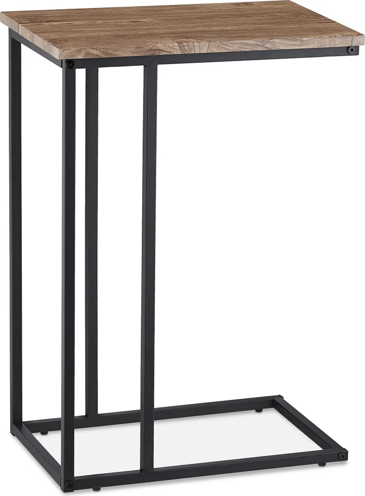 Relaxdays Table d'appoint Industrial - Bout de canapé métal et bois noir - 9