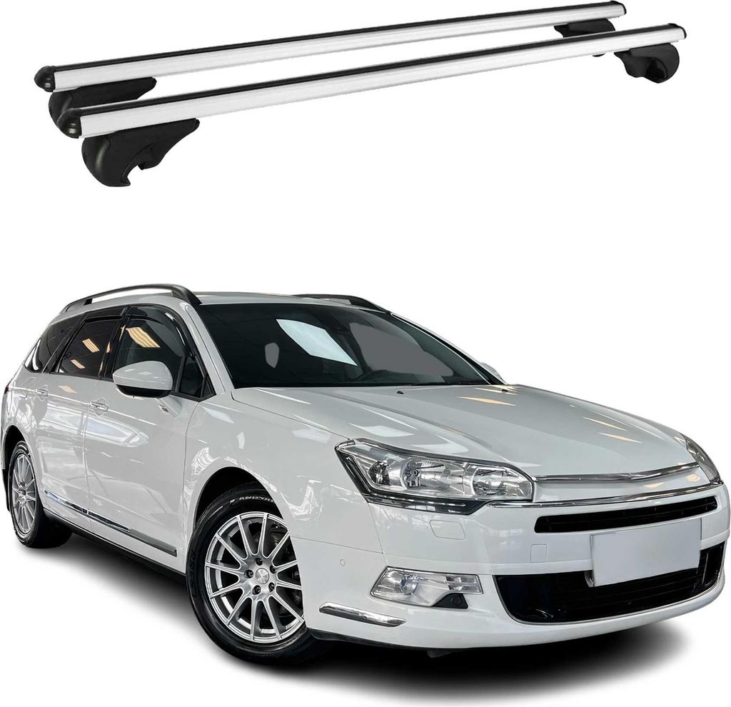 Dachträger Grundtäger für Citroen C5 Tourer 2008-2017 75kg Alu Silber 2 tlg