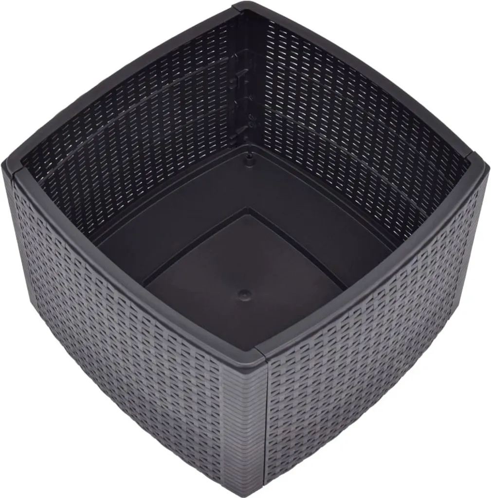 Table d'Appoint Carrée Moka 54 cm Résistante et Légère en Plastique