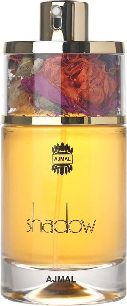 A perfume bottle with dried flowers inside the cap.