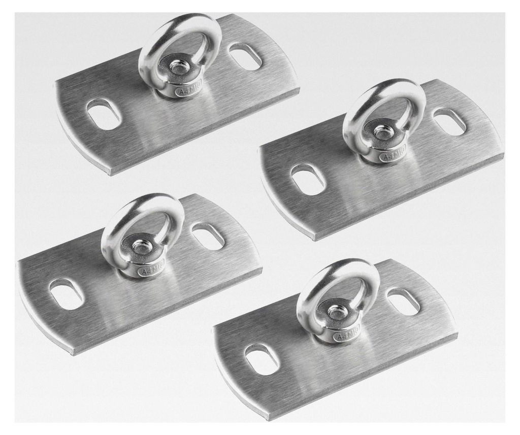 4er Set Wandhalterung für Sonnensegel aus V2A Edelstahl - Robuste Befestigung mit hoher Traglast für Mauerwerk und Holz (Ohne Verankerung)