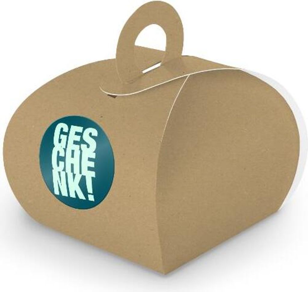 SET Geschenk (Motiv3) 24xGeschenkschachtel mit Griff braun + Sticker