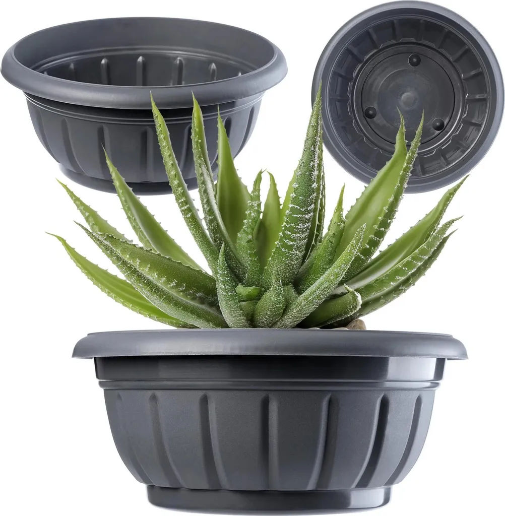 Pot de fleurs gabion Ø 20 cm - Bac à plantes rond en grillage métallique