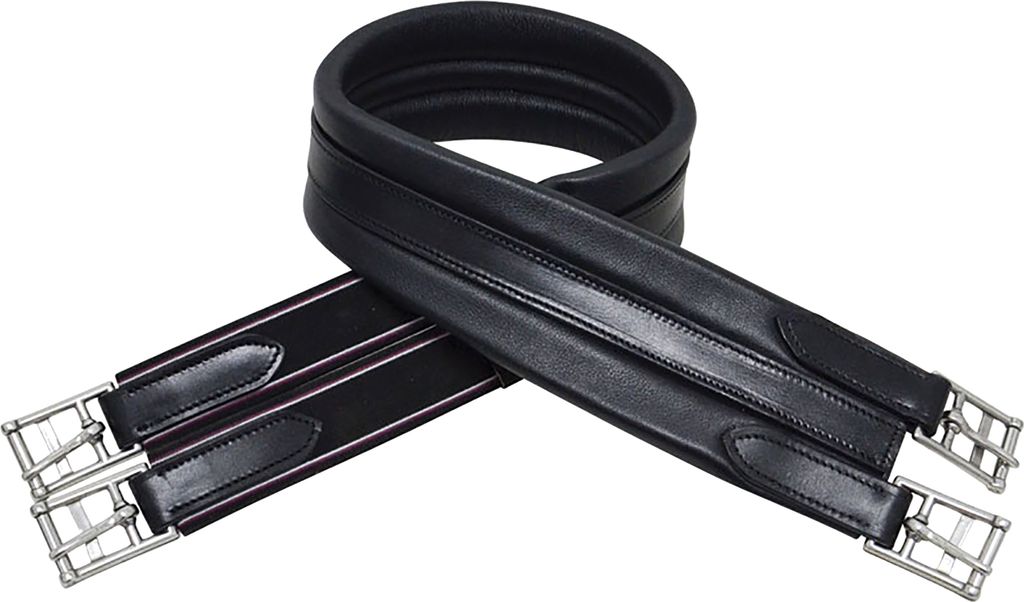 HyCOMFORT - Sattelgurt "Atherstone", Leder BZ3129 (96,52 cm) (Schwarz)