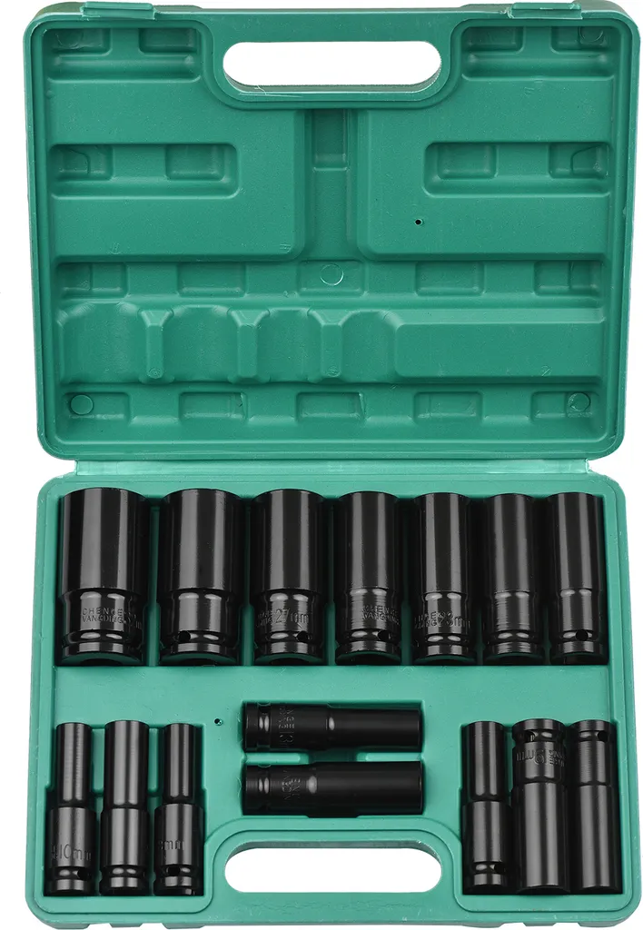 Jeu de douilles profondes 1/2 pour clé à choc en acier CR-V 8-32 mm
