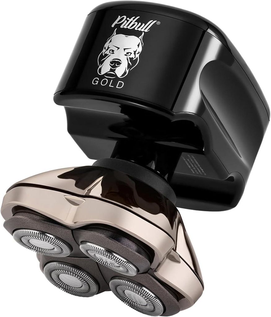 Skull Shaver Pitbull Gold PRO GX5 Rasierer – Kopf- & Gesichtsrasierer Herren, Rotationsrasierer, Nass- & Trockenrasur, LCD Display, 90 Min Akku