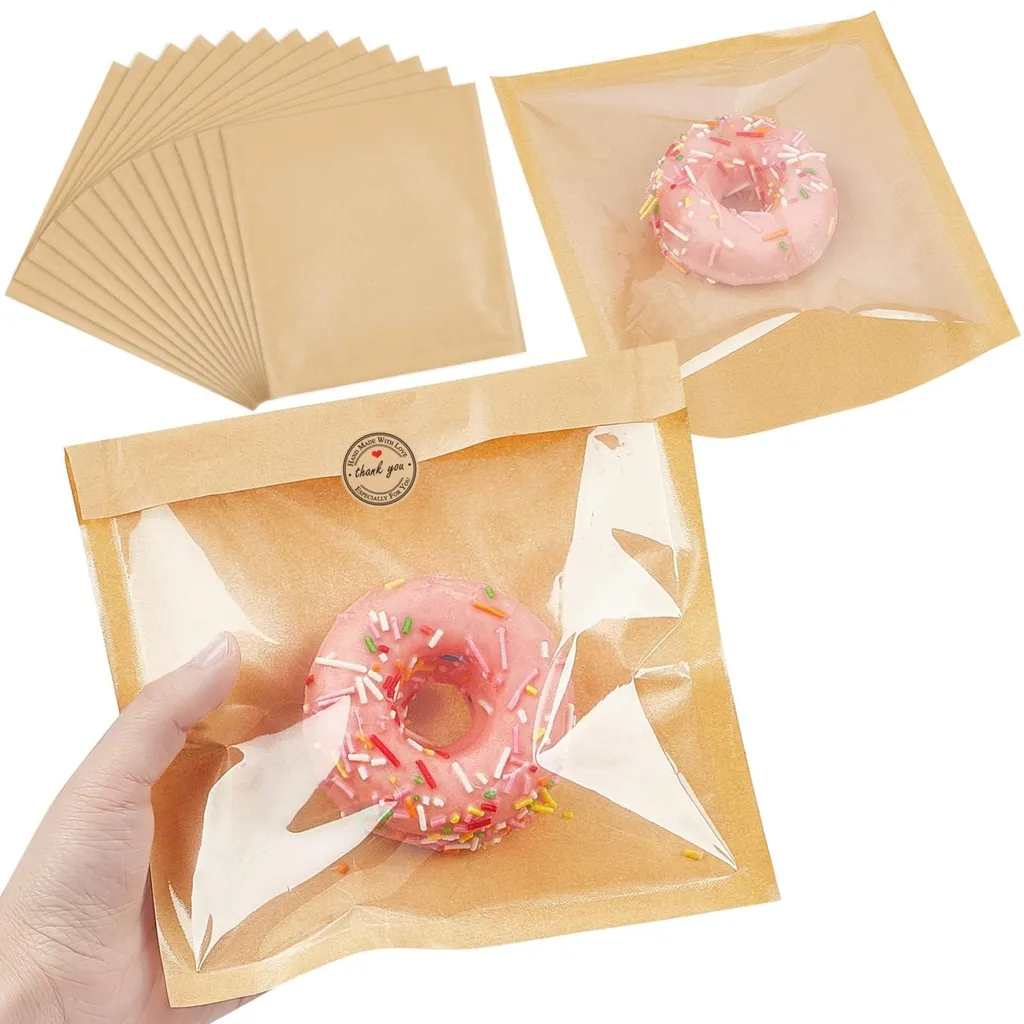 Sachets Papier Anti-Taches avec Fenêtre pour Vente à Emporter