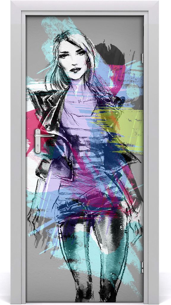 Tulup Türaufkleber 85x205 cm Dekorative Aufkleber Selbstklebend Wasserdichte Tapete Abnehmbar Schlafzimmer Wohnzimmer Wohnkultur - Abstraktion Frau