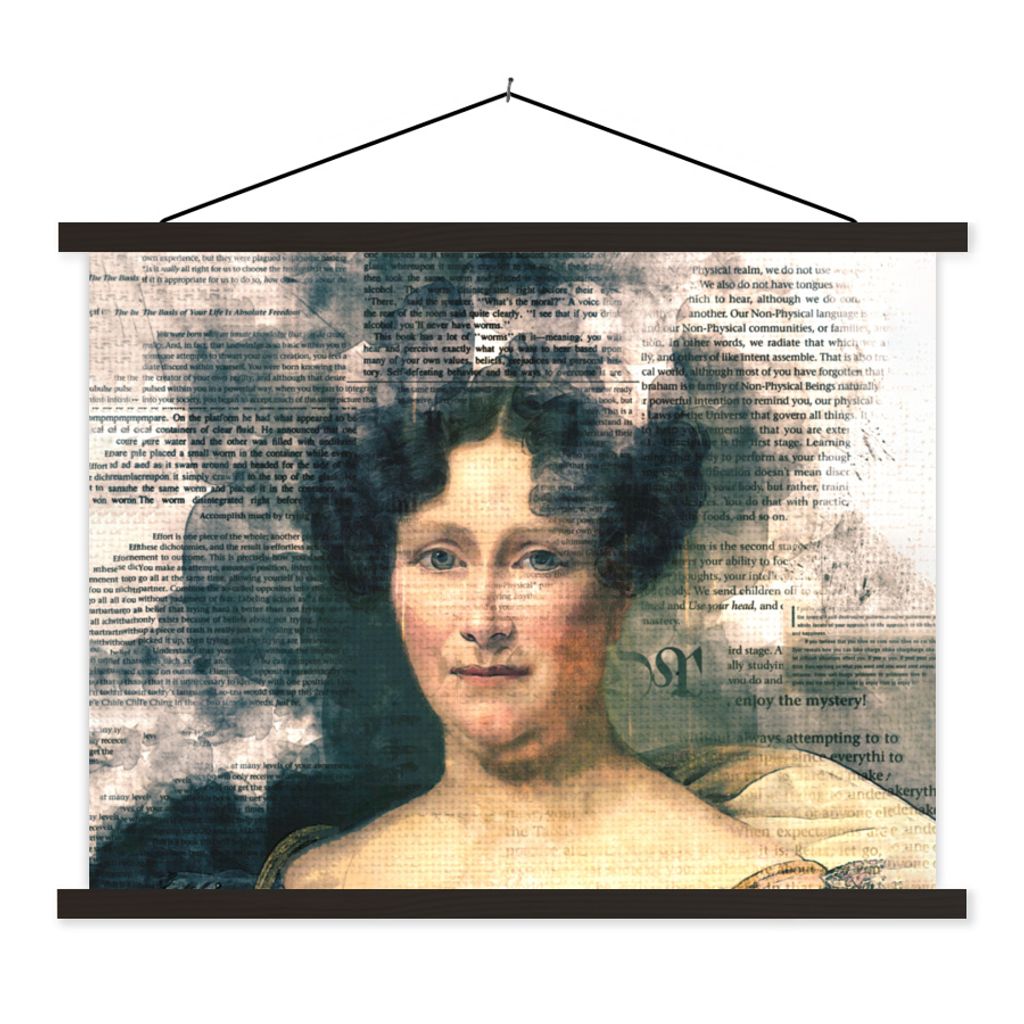 MuchoWow Textilposter Johanna Henriëtte Engelen - Dubois Drahonet - Zeitungsartikel 60x45 cm mit schwarzem Rahmen - Poster Schlafzimmer