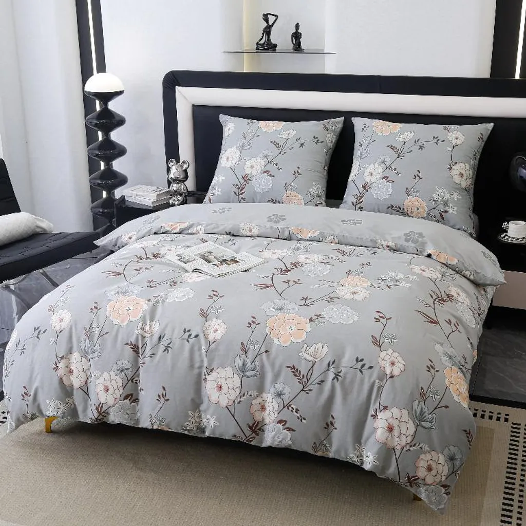 Set Letto Matrimoniale 220x200 Cotone Premium Fiori - Comfort Elegante