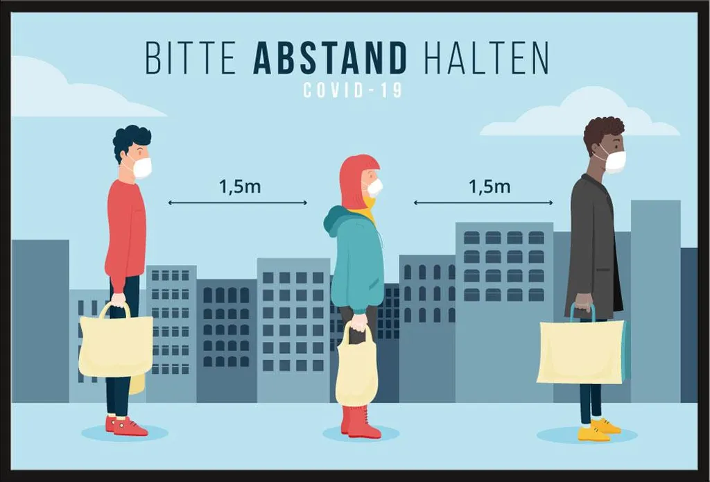 Cadre d'affichage avec affiche Veuillez respecter la distance de sécurité