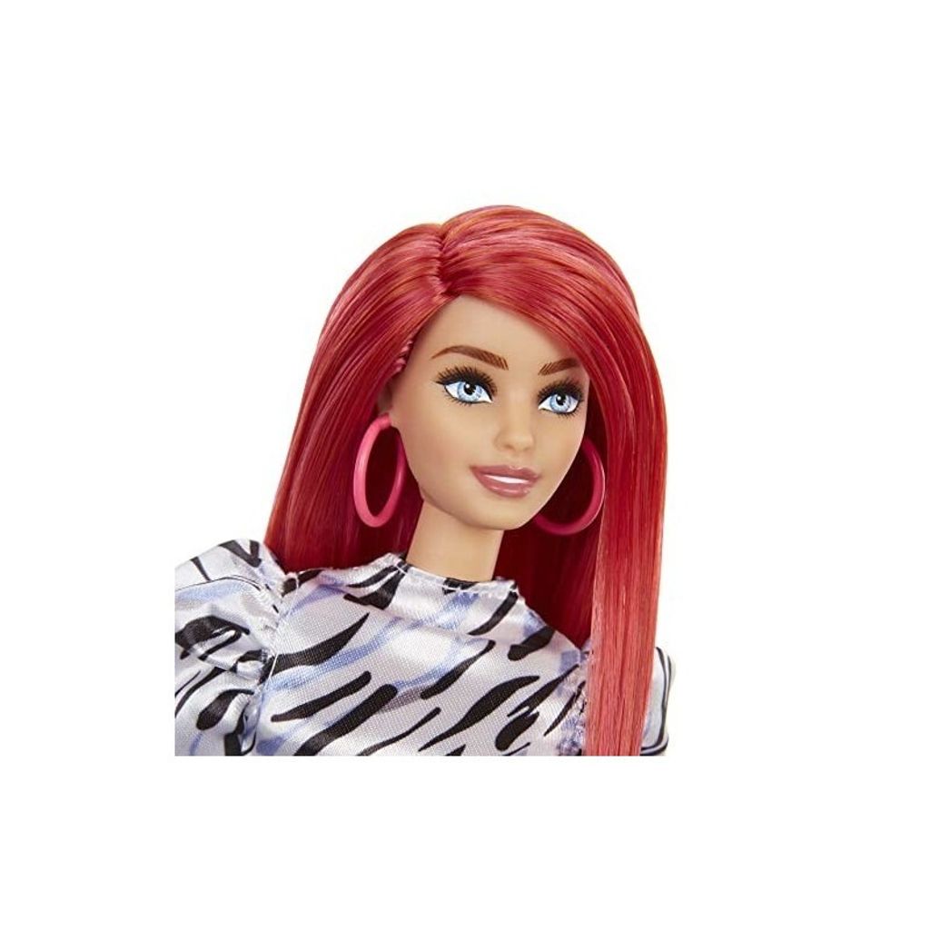 Giocattolo Bambini 3 Anni Moda Bambola Barbie Fashionistas - Capelli Neri, Abito Rosa A Quadri E Cerchietto Perlato, Giocattolo Per Bambini 3+ Barbie