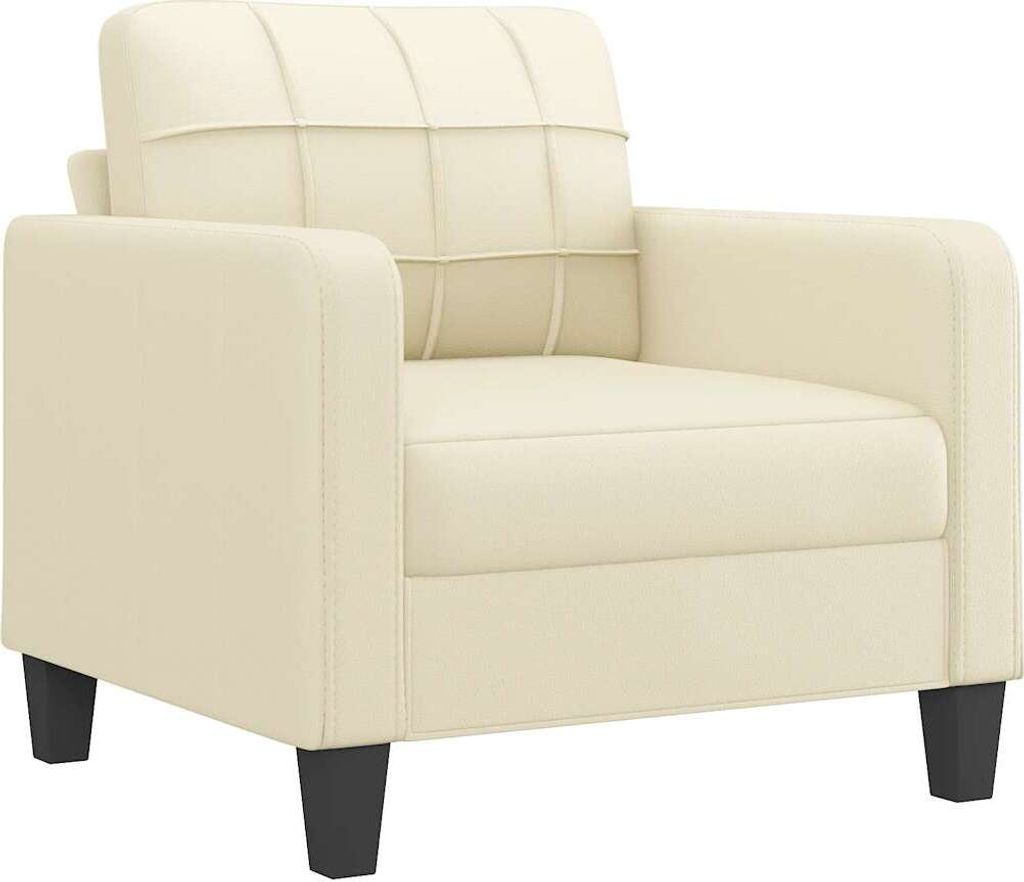 vidaXL Sessel Creme 60 cm Kunstleder