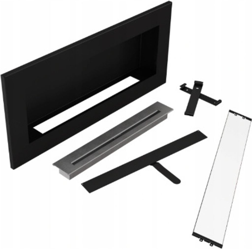 Wandkamin Bioethanol DELTA2 SLIM mit Verglasung set Produktbild 7