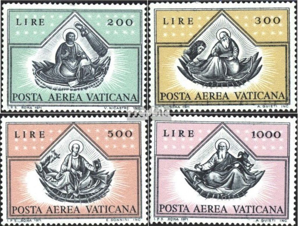 Briefmarken Vatikanstadt 1971 Mi 590-593 (kompl.Ausgabe) gestempelt Flugpost