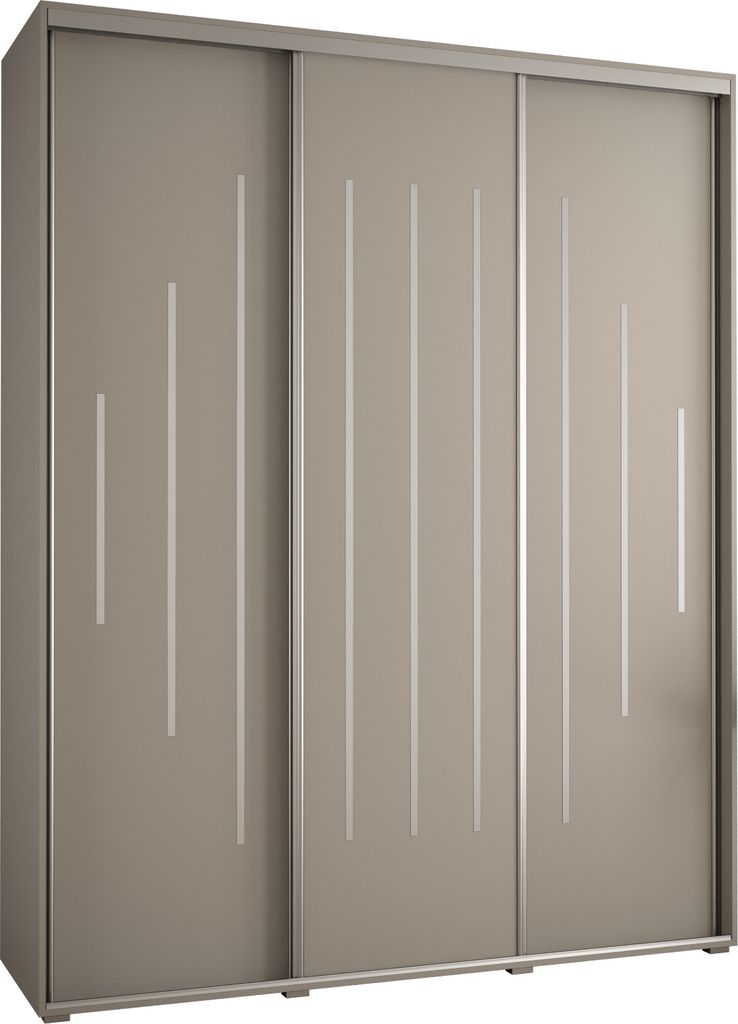 Kryspol Dakota 12 Schrank, drei Türen - 235,2x200x60cm - Kaschmir Silber