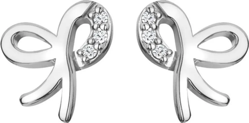 Orecchini A Perno In Argento Sterling 925 A Forma Di Fiocco - WithLoveSilver, Confezione Velluto