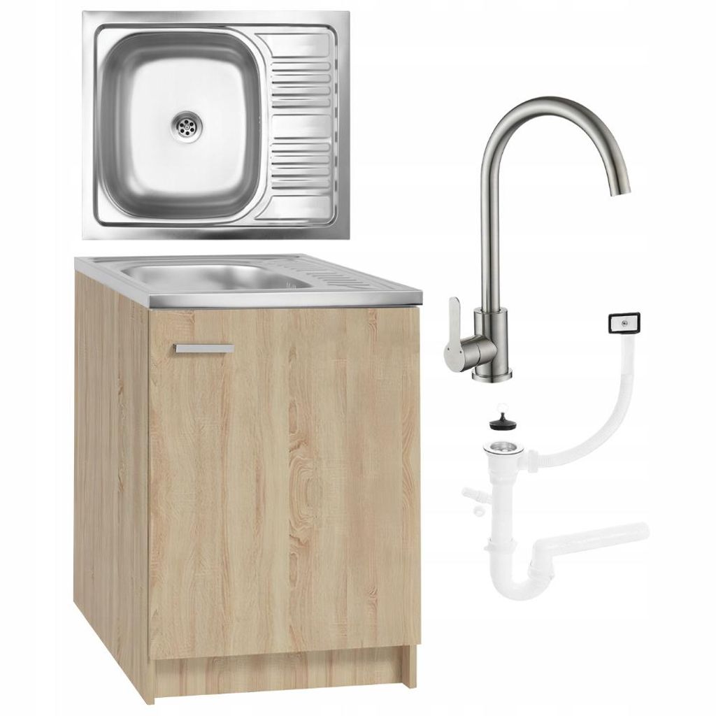 Stamar | Küchenschrank, mit Spüle, 60 cm, mit Oliwia Produktbild 