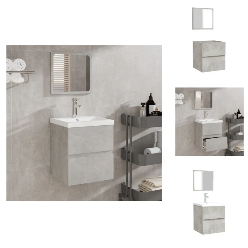 Set Mobili Bagno vidaXL in Legno Tecnico Cemento Grigio - Alta Qualità
