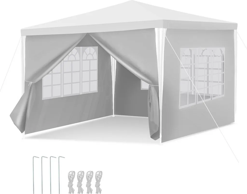 Offerta Gazebo 3x3m Jopassy | Tenda Giardino Bianco Facile Montaggio