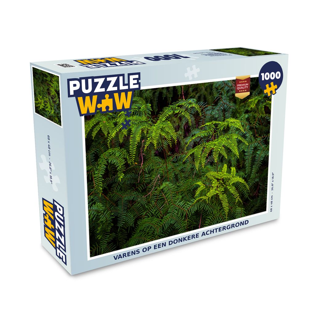 MuchoWow Puzzle 1000 Teile Farne auf dunklem Hintergrund - Erwachsene - Rätsel