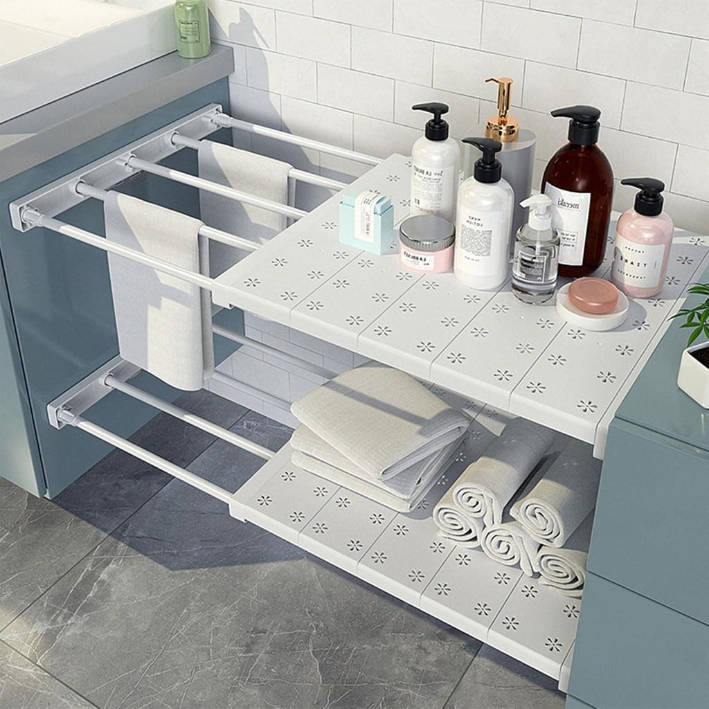 Ausziehbares Sammelregal - Verstellbares Aufbewahrungsregal Separator - Küchenregal Kühlschrank Bücherregal - DIY (38-60cm)