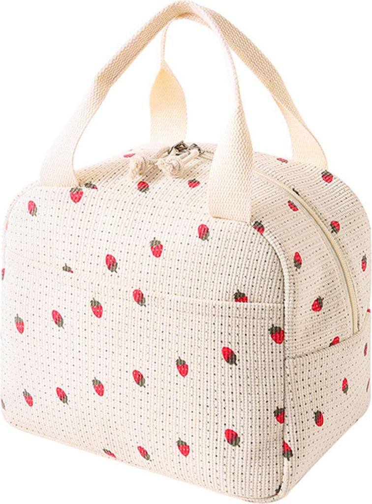 Cord-Lunchtasche, Thermo-Lunch-Handtasche, Isoliertasche, weiche Lunch-Tasche, Schulkühltasche für Picknicks und Reisen