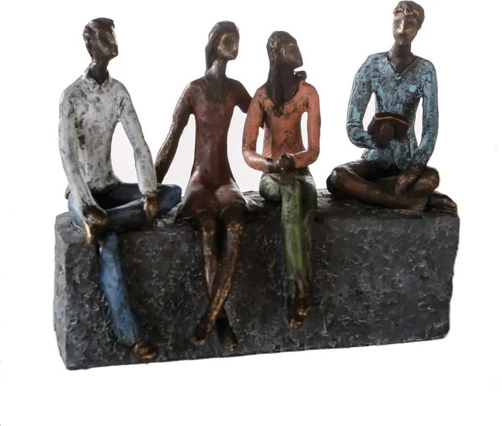 Sculpture Network Gilde Design Bronzé et Multicolore en Résine 21cm