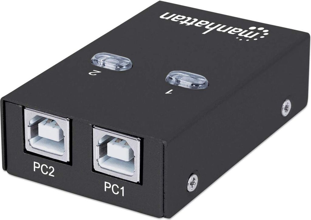 MANHATTAN Umschalter USB 2.0 2-Port  schwarz Produktbild 