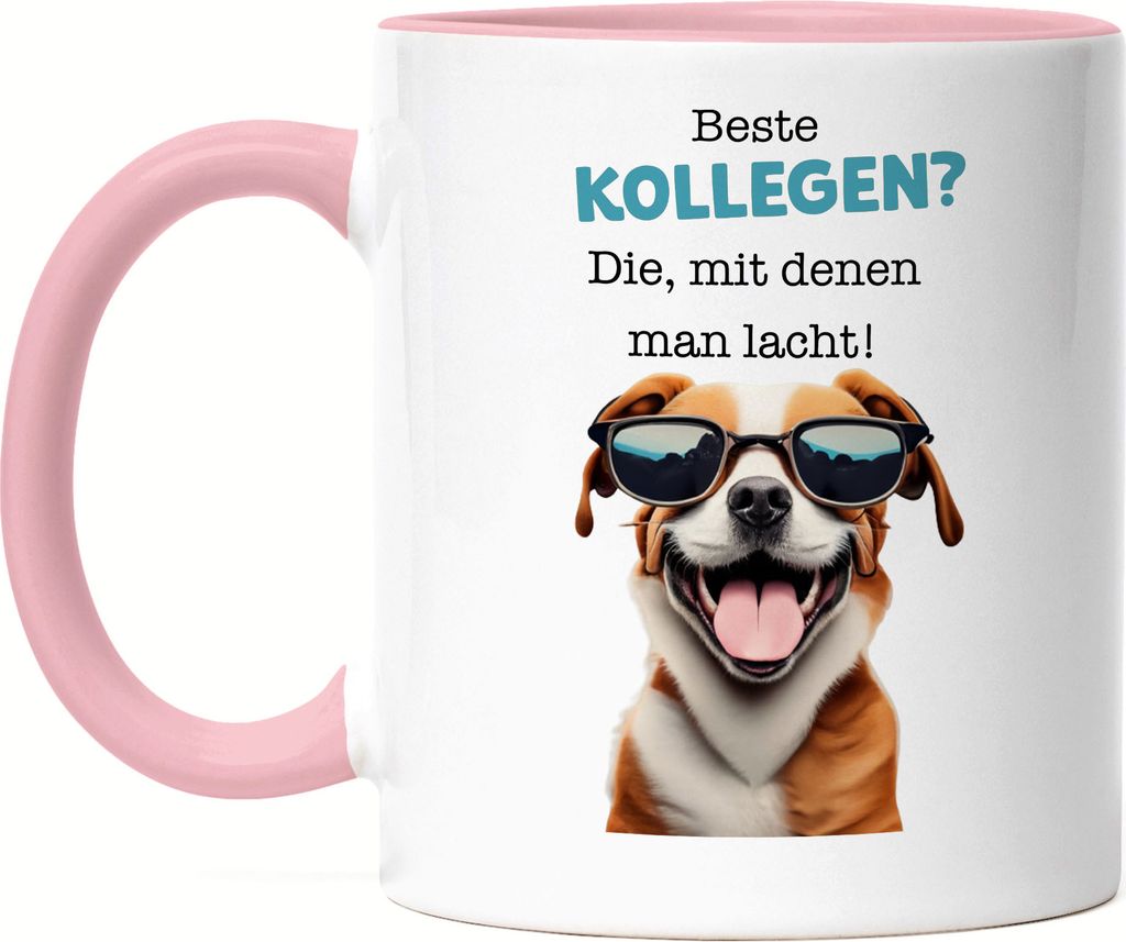 Beste Kollegen? Die mit denen man lacht Tasse Rosa Arbeitskollege Abschiedsgeschenk Dankeschön