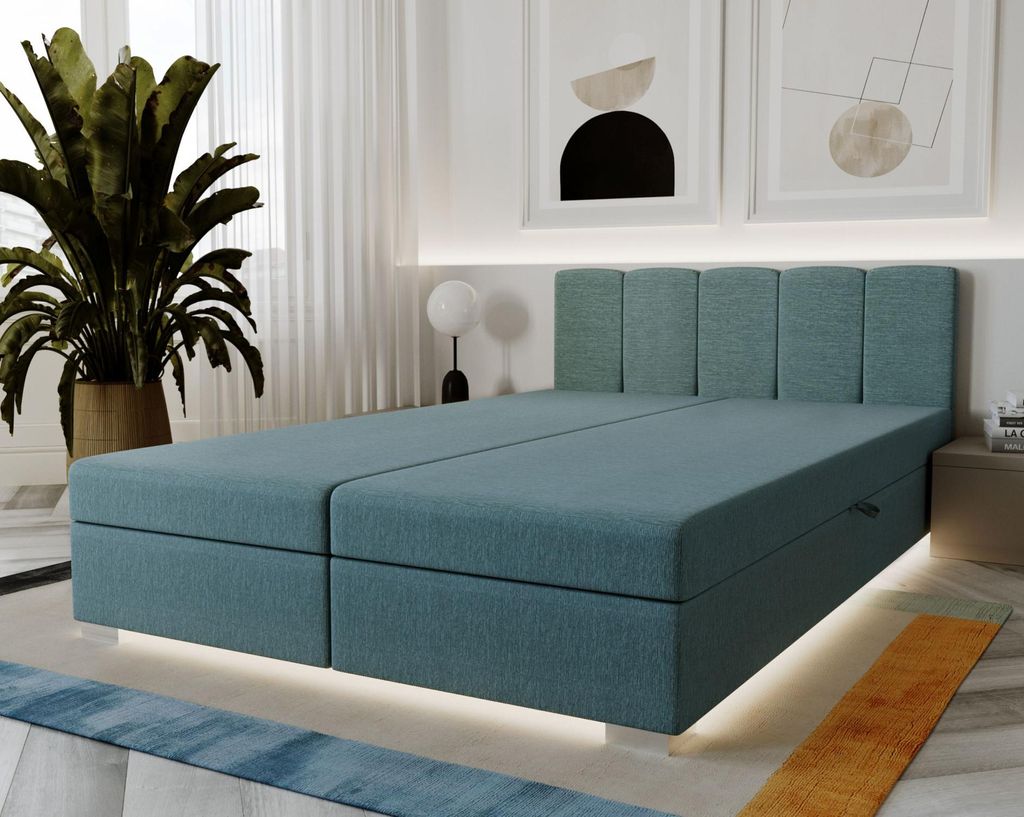Kontinentales Bett 180x200 ROSIE 6 - türkis
