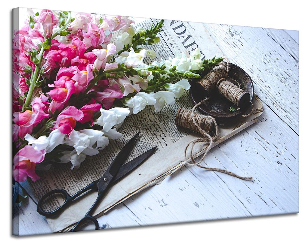 Leinwanddruck Flora Löwenmäulchen 120x80 cm Blumenstrauß