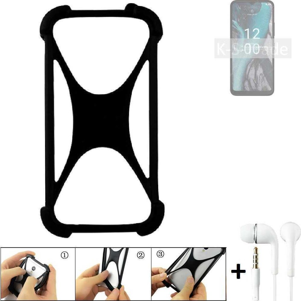 K-S-Trade Handy-Hülle + headphones kompatibel mit Nokia C22 Schutz-Hülle Bumper Silikon Cover Case Silikoncase Silikonbumper TPU Softcase