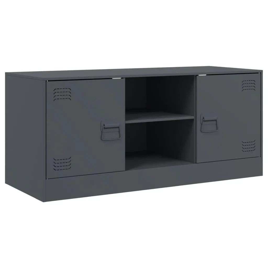 The Living Store Mobile TV antracite 99x39x44 cm in acciaio - 3