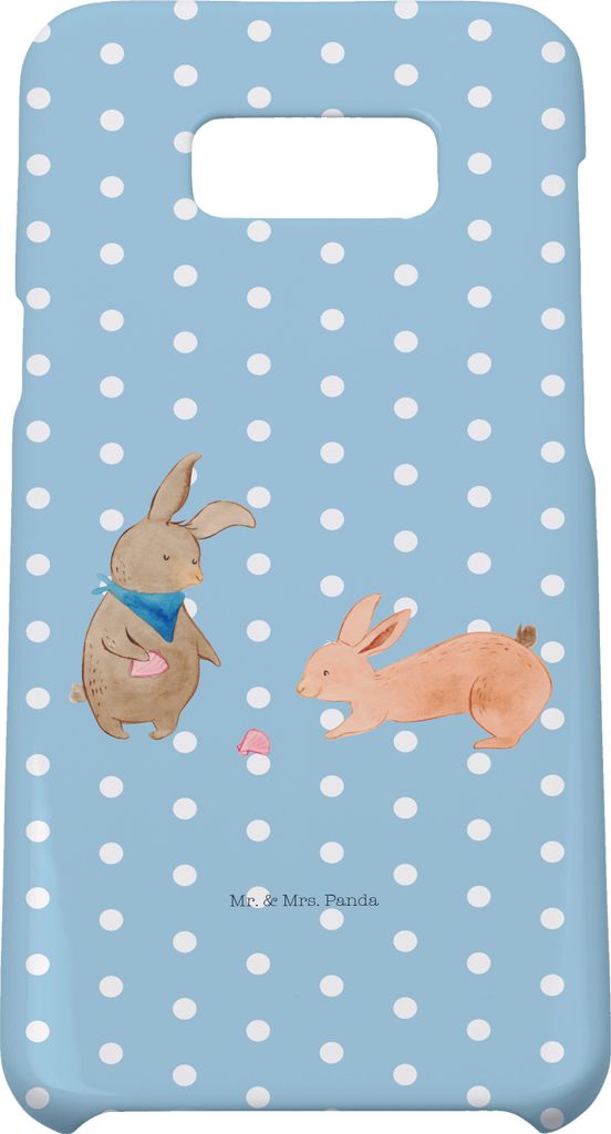 Mr. & Mrs. Panda Samsung Galaxy S8 plus Handyhülle Hasen Muschel - Blau Pastell - Geschenk, Strand, Ferien, Hülle, Cover, BFF, Muttertag, Urlaub,...