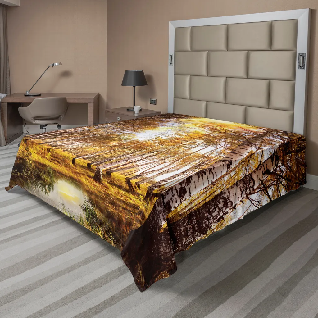 Drap de lit doux anti-ternissement motif Forêt pour lit XL 275 x 260 cm