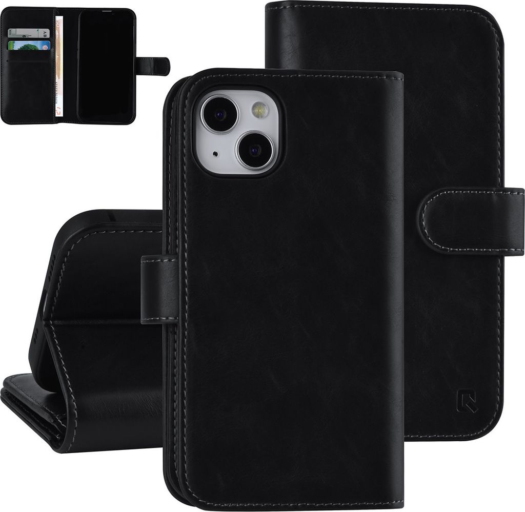 UNIQ Accessory Book type case iPhone 13 & 14 - Card holder - Magnetic closure - Black