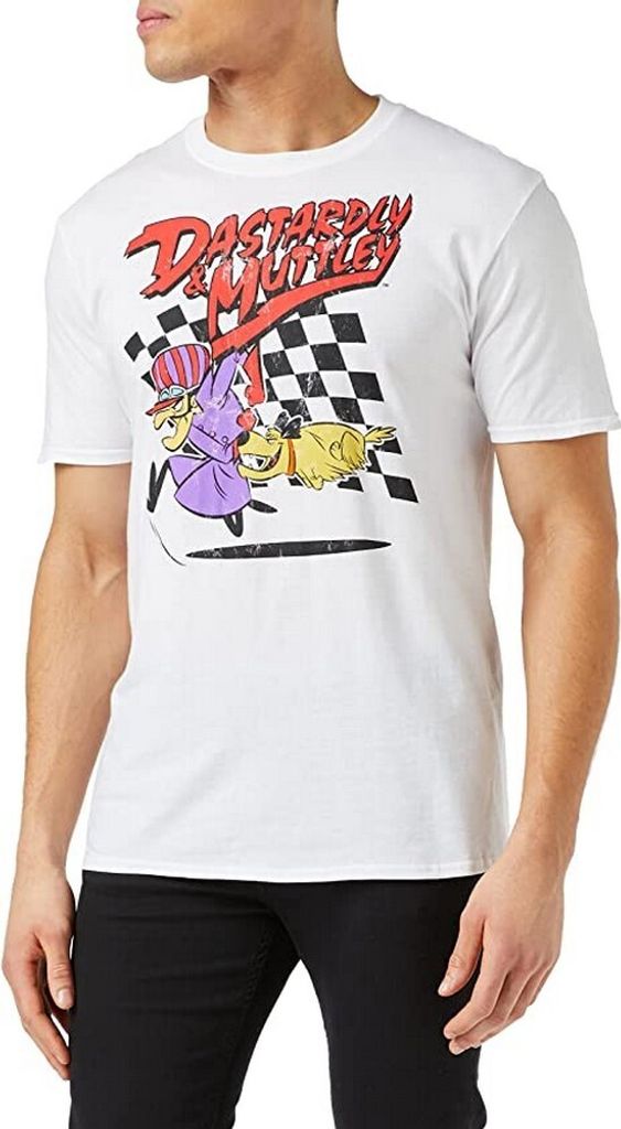 Wacky Races - "Dastardly & Muttley" T-Shirt für Herren TV1117 (M) (Weiß)