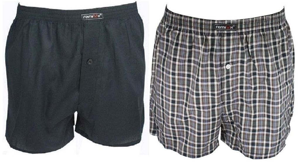 6er Pack Remixx American-Boxershorts Unterhosen für Herren mit trendigen Karos 100% Baumwolle, Farbe:Var. 27/100, Grösse:5/M