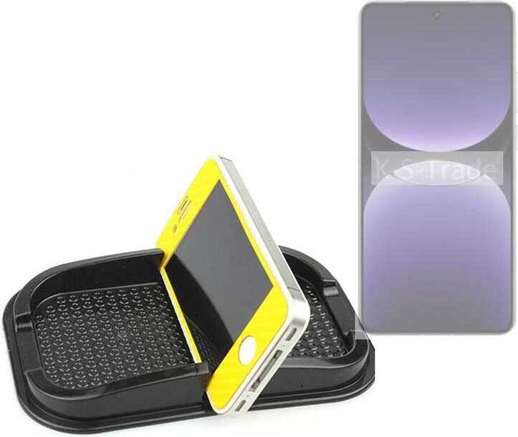 K-S-Trade Auto Anti Rutsch Matte Smartphone-Halter kompatibel mit Realme GT7 Pro Haft Pad Armaturenbrett Handy-Halterung Silikon