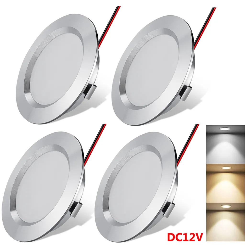 Set Risparmio 4 Faretti LED 12V 3W Argento - Luce Calda Incasso Soffitto
