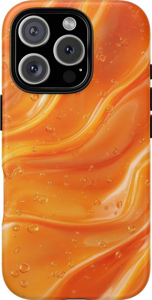 Leuchtendes Orange mit Flüssigkeitseffekt – Handyhülle Kompatibel mit iPhone 16 Pro