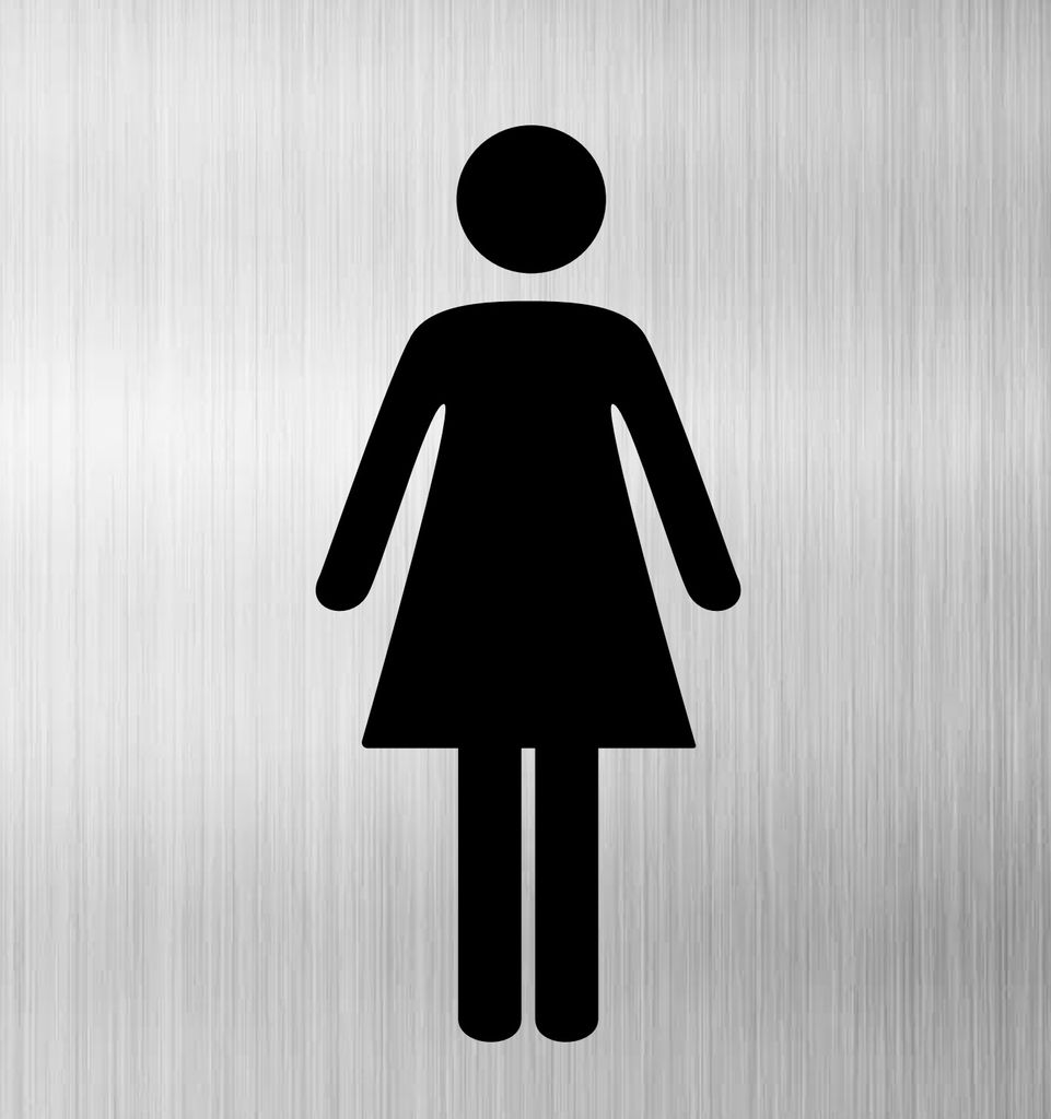 WC Schild Toilette Dibond/Alu 3 mm 120x120 mm Piktogramm Toilettenschild Privat Damen