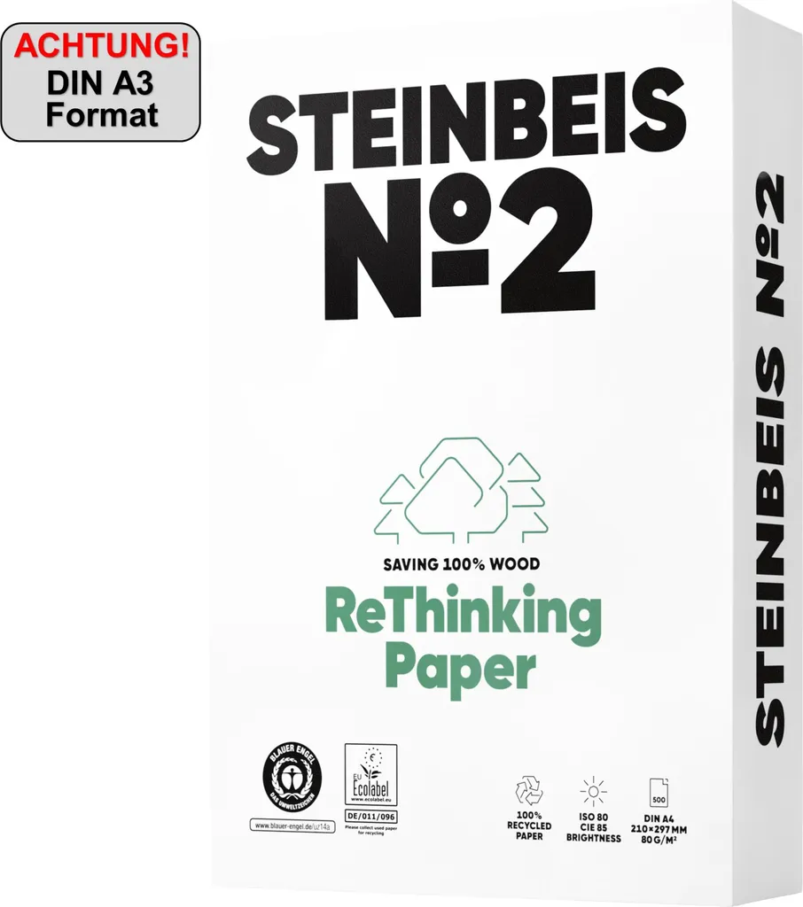 Papier copier Steinbeis No.2 ISO 80 K1501666080 A3 500 feuilles x5