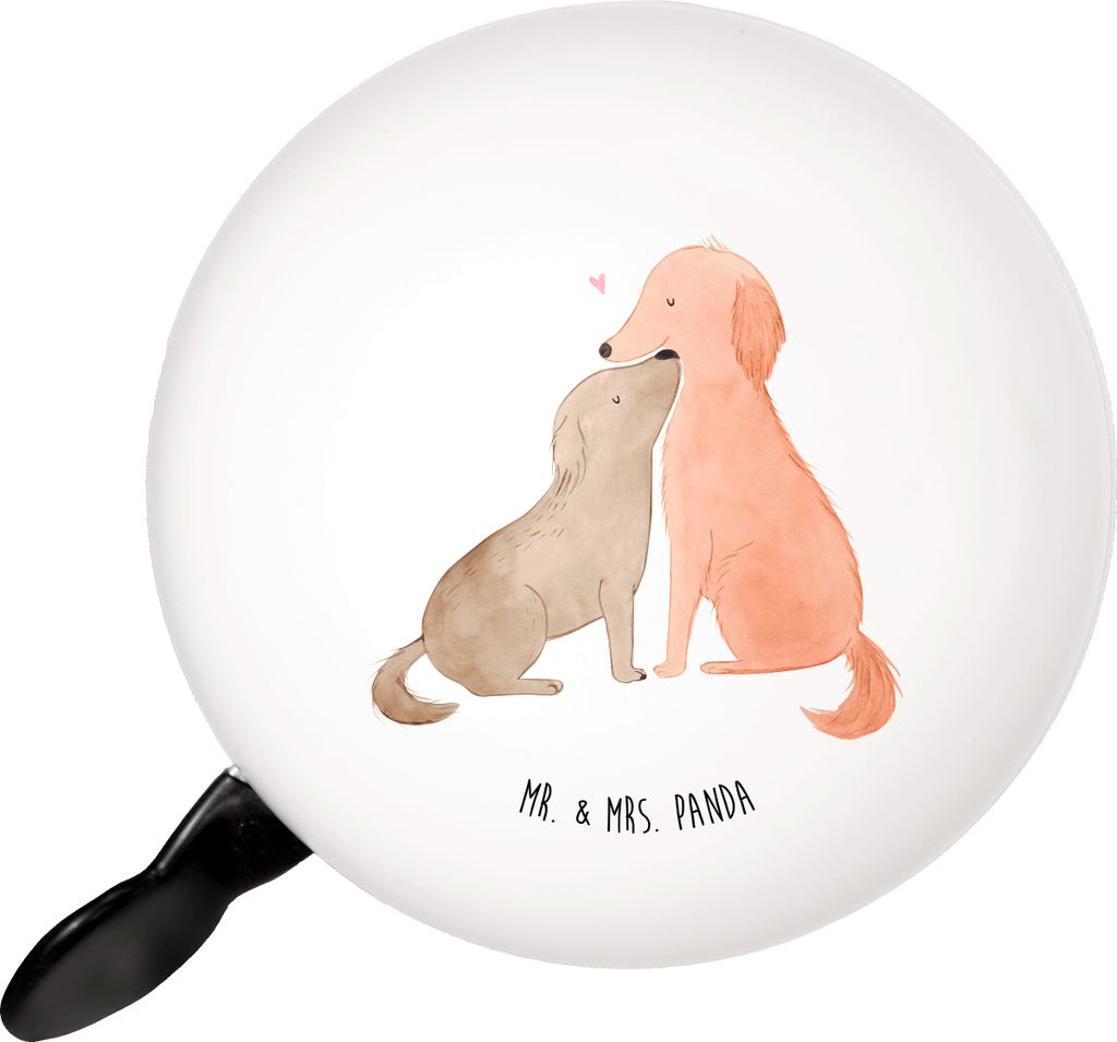 Mr. & Mrs. Panda Fahrradklingel Hunde Liebe - Weiß - Geschenk, Kuss, Hund, Fahrradglocke, klingel fahrrad, Fahrrad-Klingel, Vertrauen, Sprüche, F...