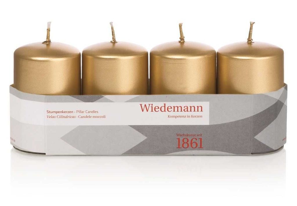 Wiedemann 218162.026 Stumpenkerze - 80 x 50 mm, 4 Stück, Produktbild 